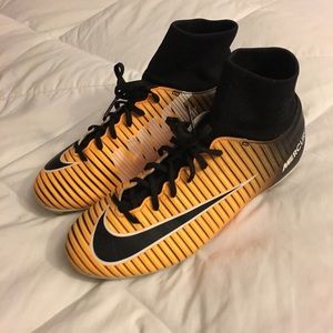 Nike Mercurial Black and Yellow High Top Cleats 6